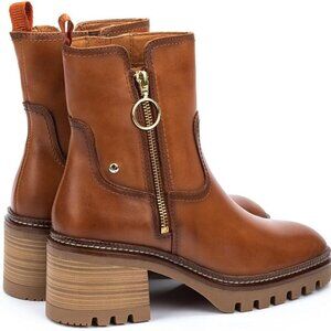 Pikolinos 39 Women's Leather Block Heel Lug Sole Boots Brown Valladolid 8.5 $250